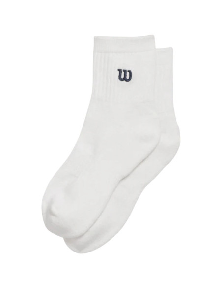 Wilson Quarter Length Sock Blanco (Logo Negro) | FOMPlay